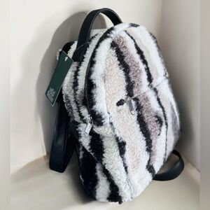 Wild Fable New Small Sherpa Striped Fuzzy Backpack